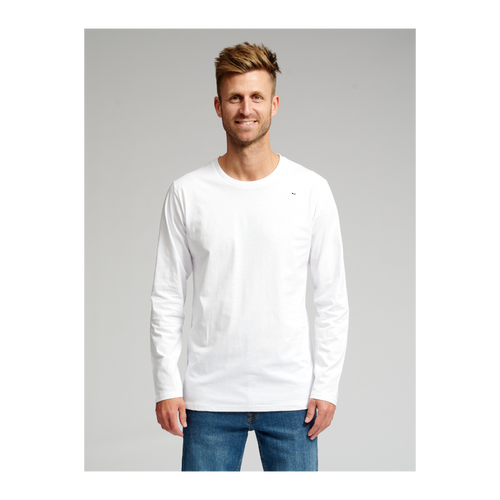 Basic T-shirt met lange mouwen-wit