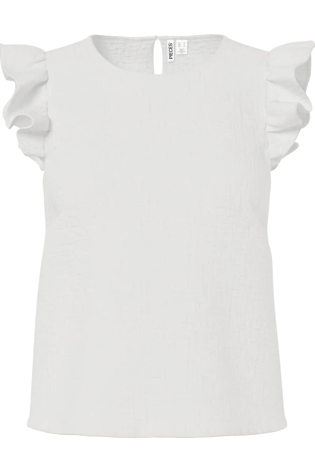 Sastina top met O-hals - Cloud Dancer