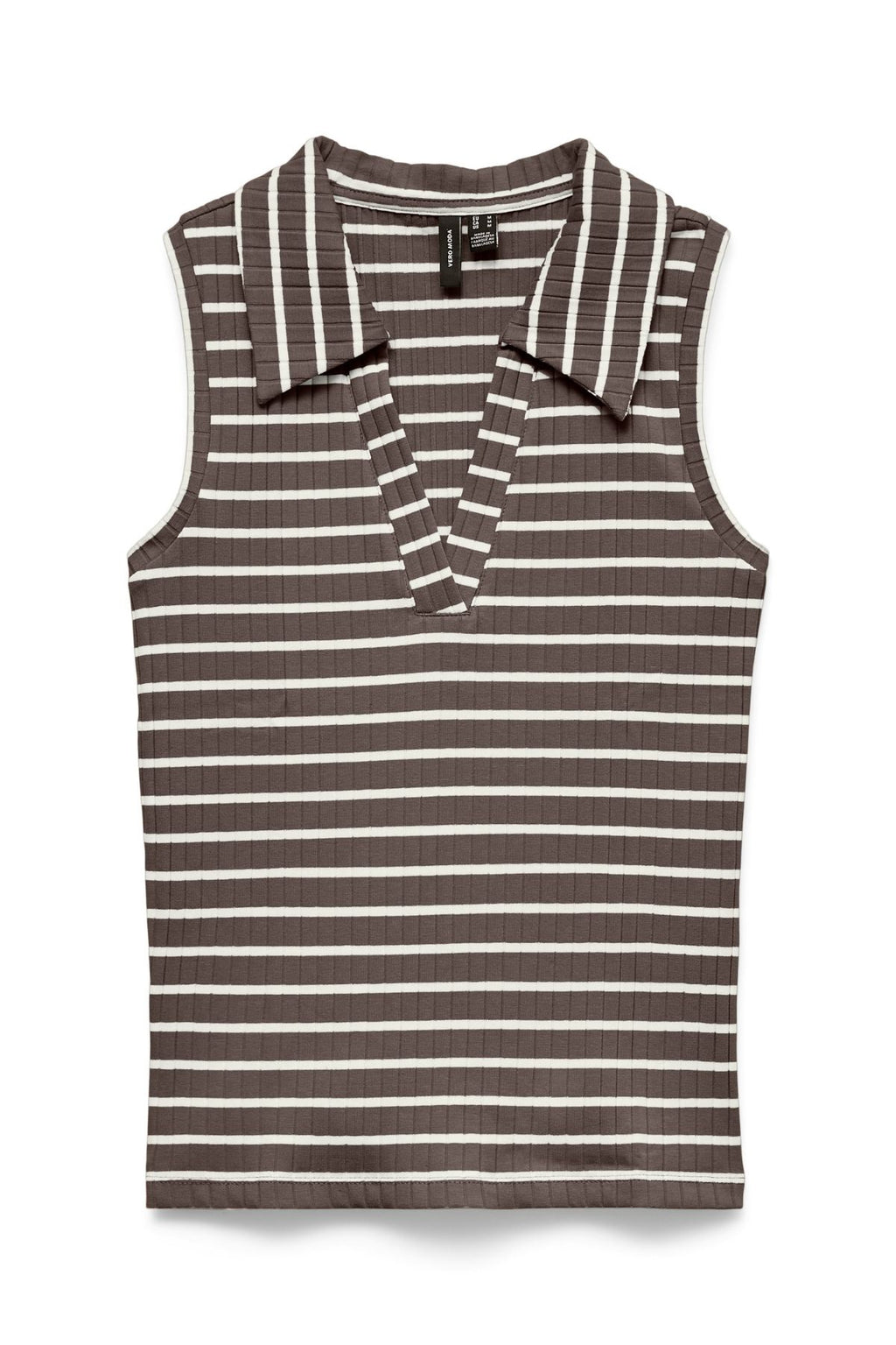 Sea Collar Top - Chocolade Martini Strepen: Sneeuwwitje