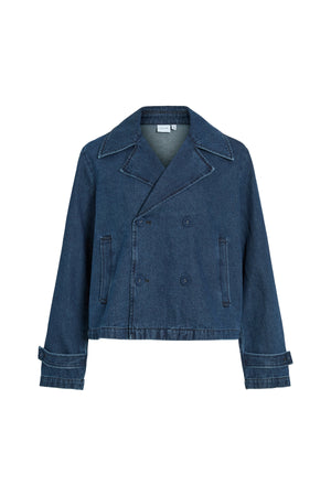 Nata korte denim trenchcoat - donkerblauw denim