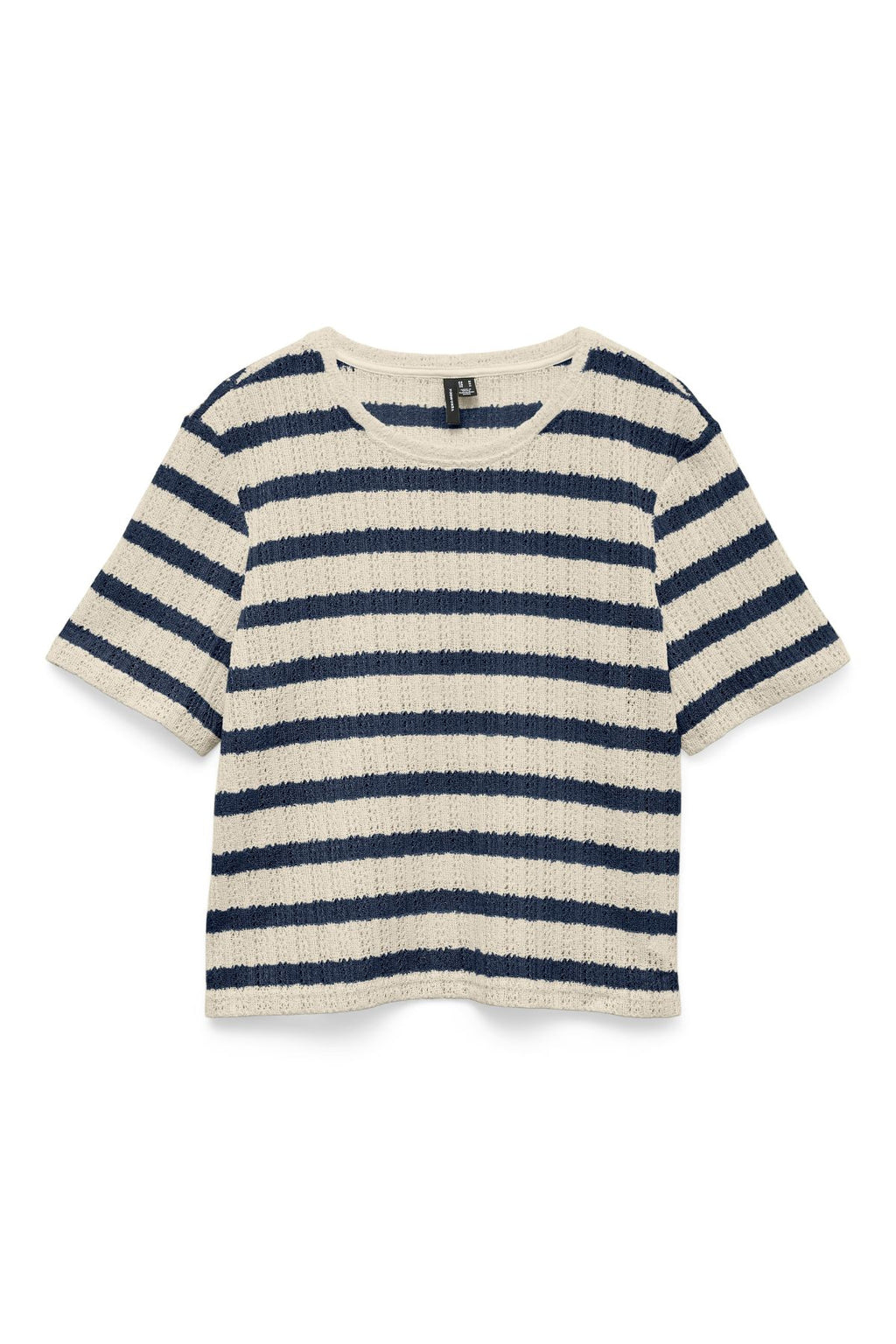 Freja Top - Berkenstrepen - Marineblauwe blazer