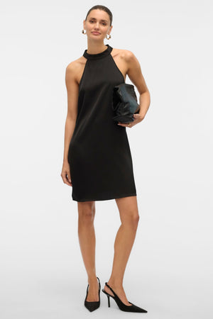 Elena Halter Neck korte jurk - zwart