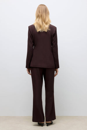 Upama Tie Blazer - Chocolade Plum