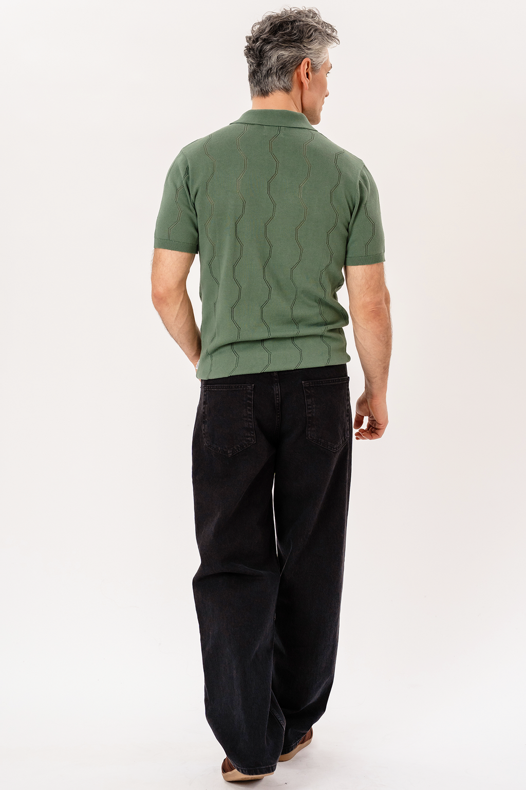 Duran gebreide polo - groen