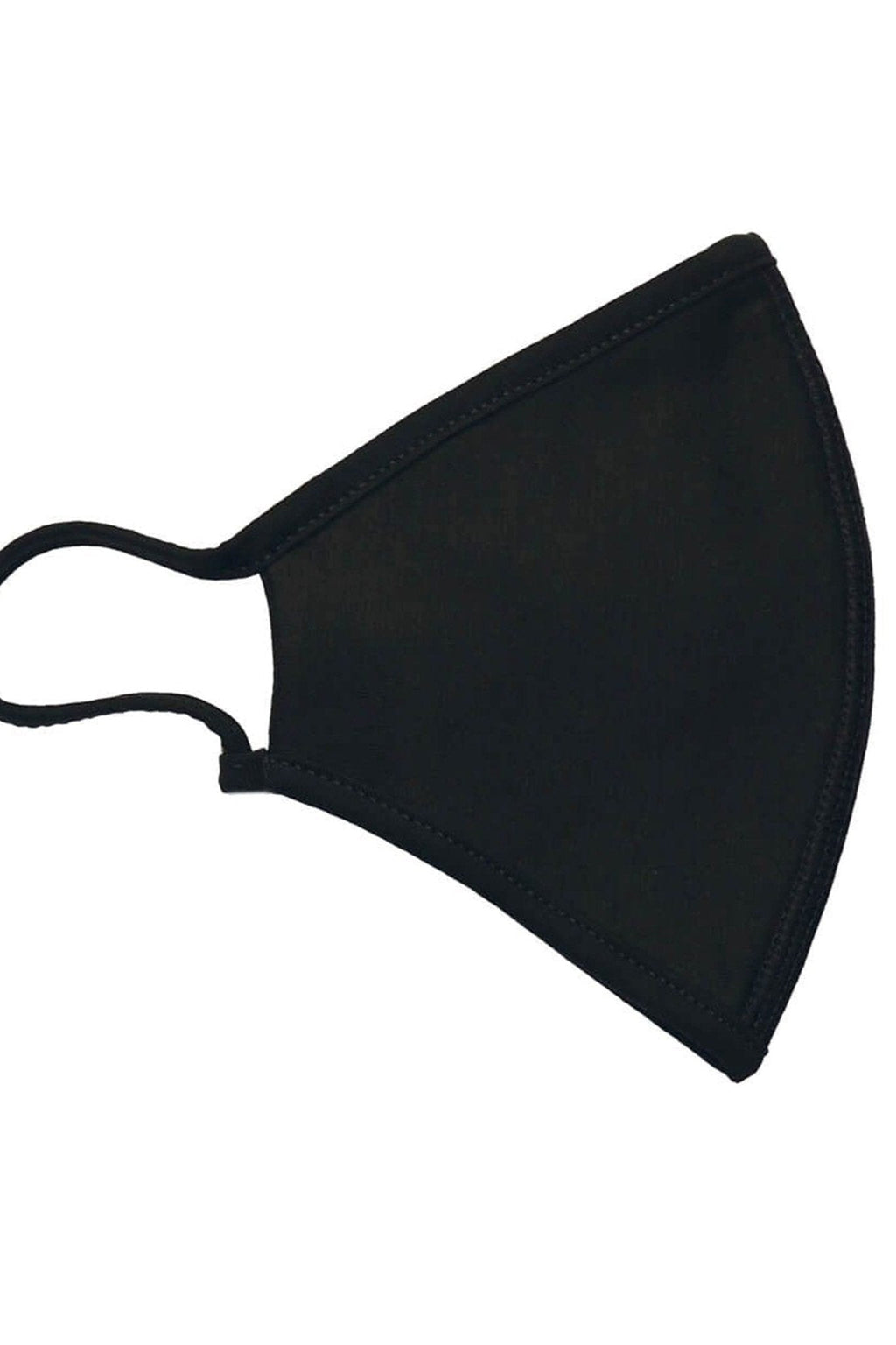 10 pcs. Stoffenmasker met 3 lagen - zwart (biologisch katoen)