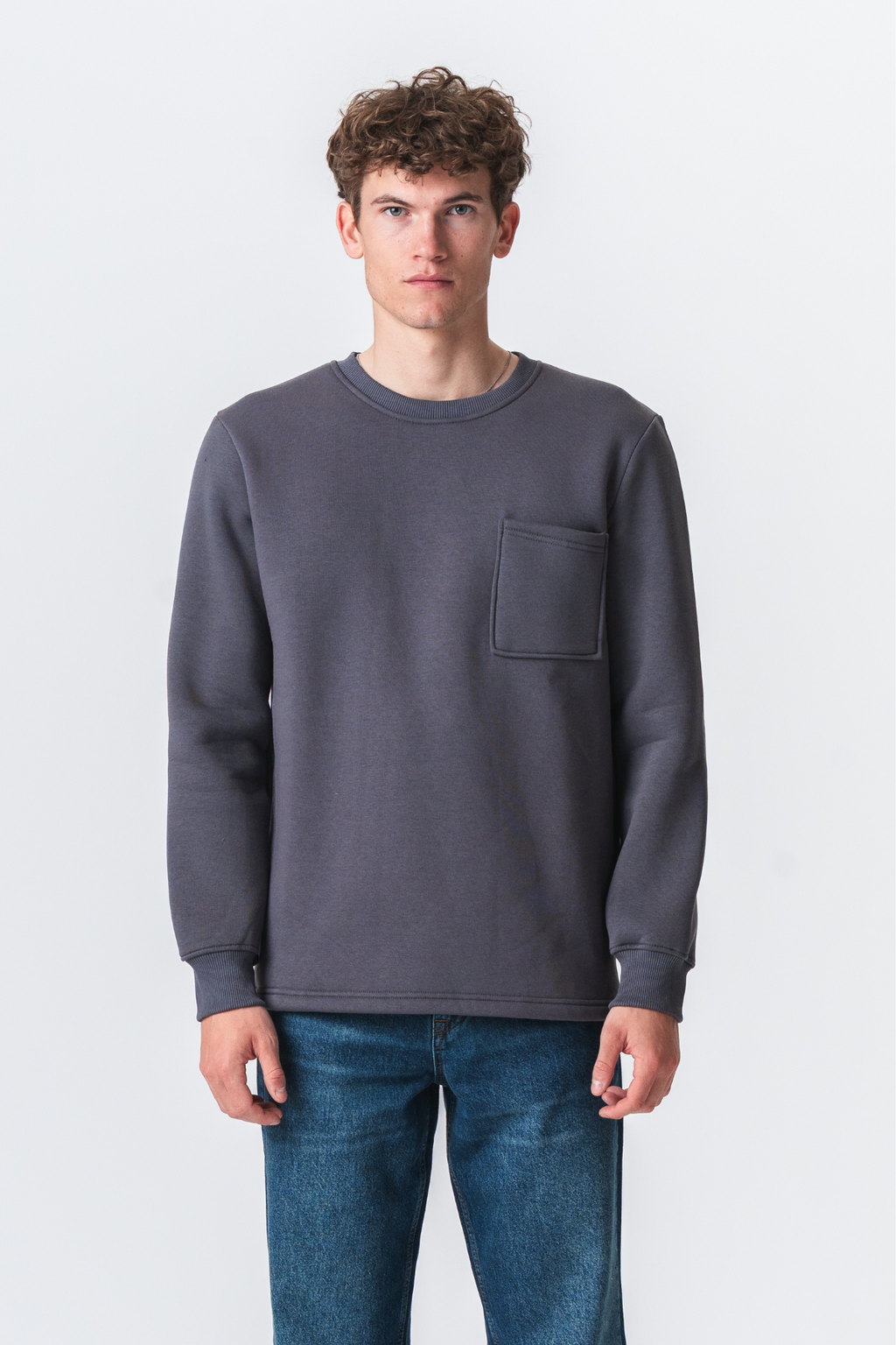 Pocket Sweatshirt Regular Fit - Dark Grey