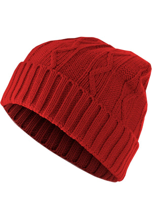 Volgende Beanie Kabelflap - Rood