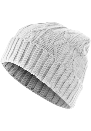 Volgende Beanie Kabelflap - Wit