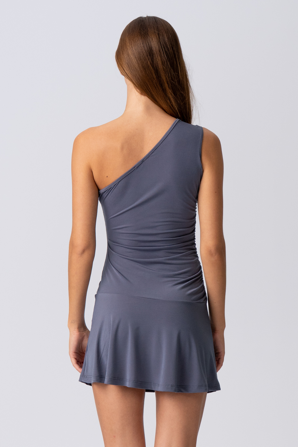 Valentina One Shoulder Dress - Grey