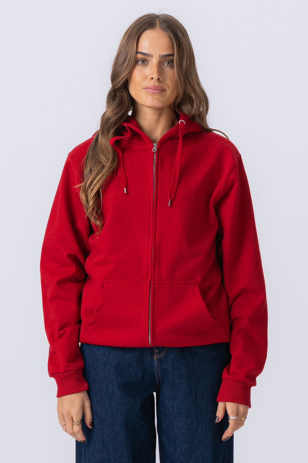 Basic Zip Hoodie - Rood