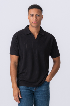 Atlas Textured Polo - Black