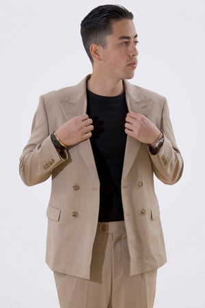Klassieke blazer - beige gemêleerd