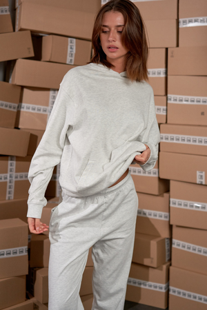 Hoodie zonder trekkoord - grijs