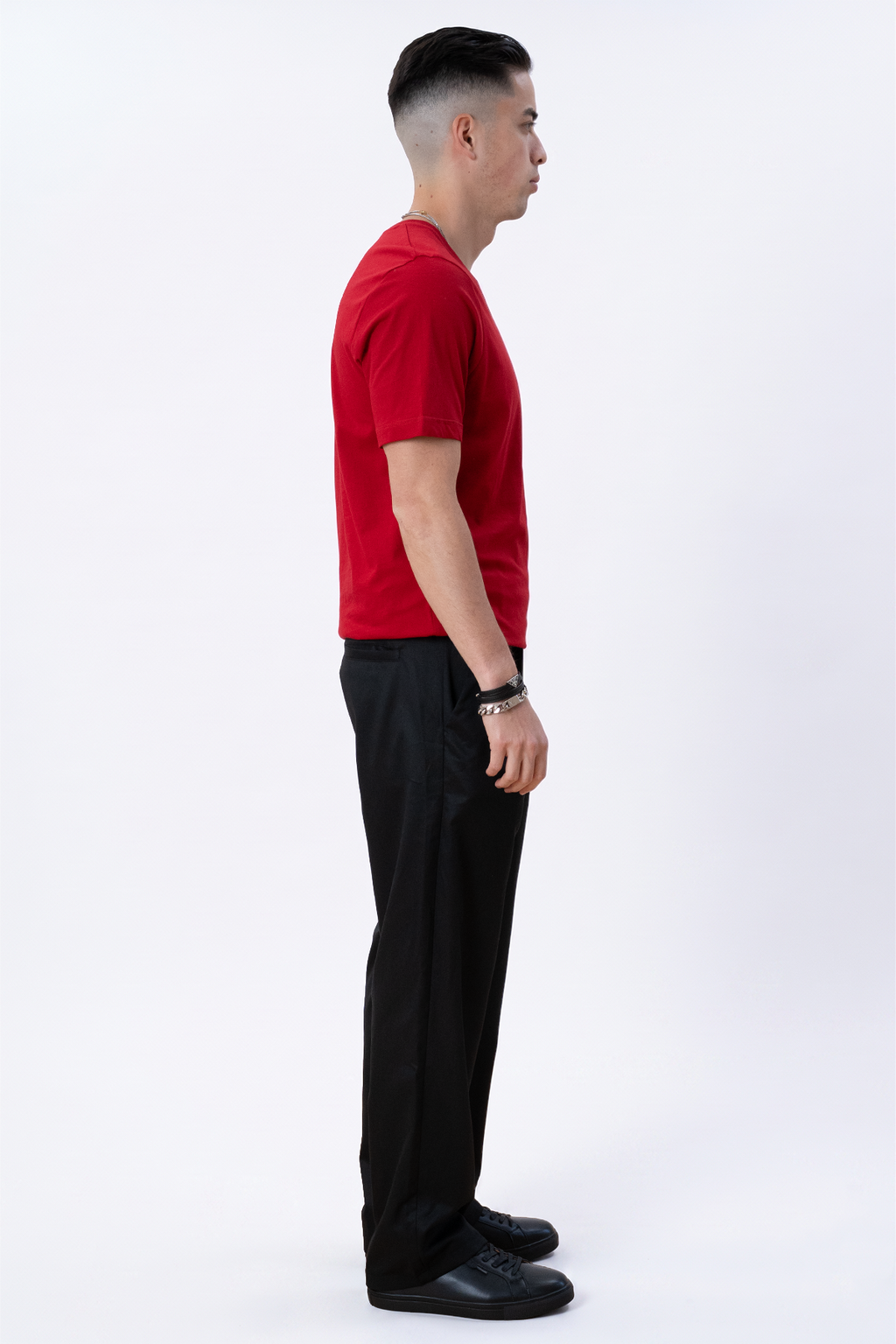 Basic T-shirt met V-hals - Rood