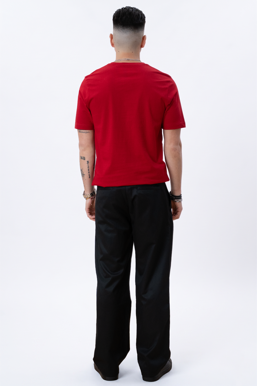 Basic T-shirt met V-hals - Rood