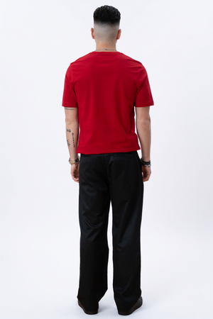 Basic T-shirt met V-hals - Rood