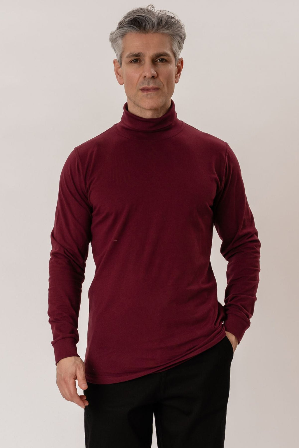 Roll Collar Sweater - Bourgondië Red