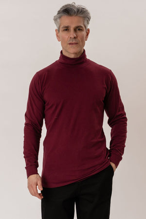 Roll Collar Sweater - Bourgondië Red