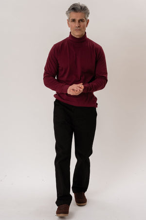 Roll Collar Sweater - Bourgondië Red
