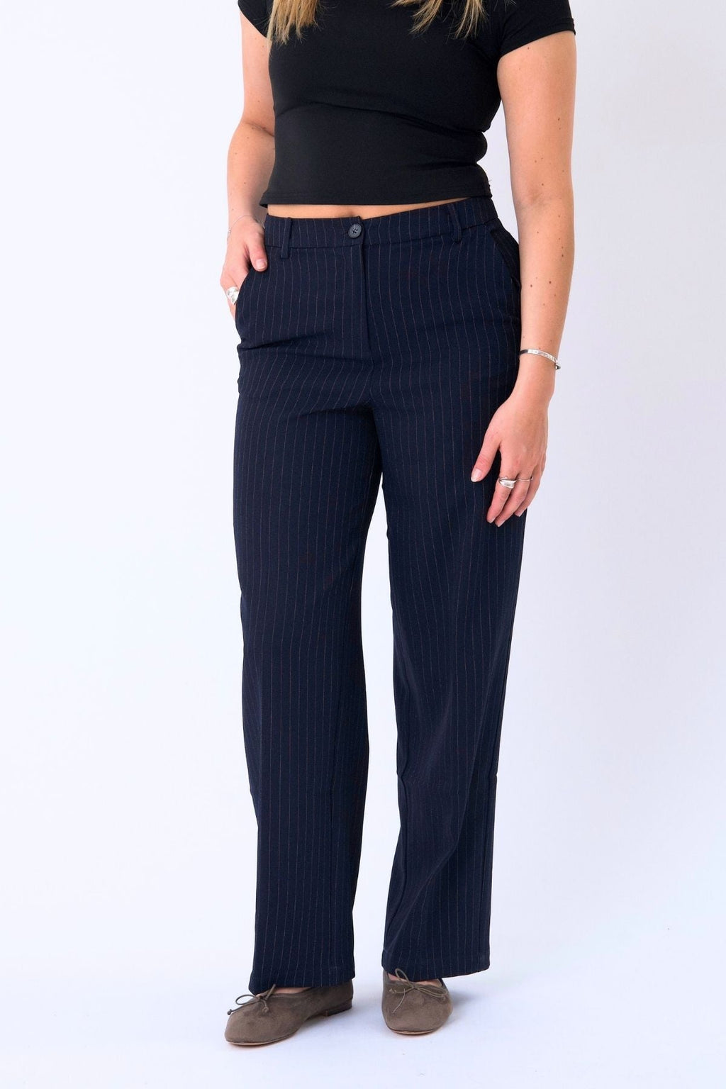 Classic Suit Pants - Navy Pinstripe