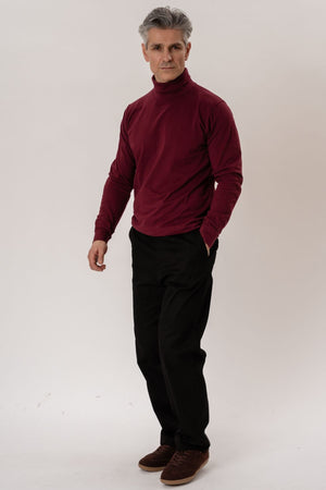 Roll Collar Sweater - Bourgondië Red