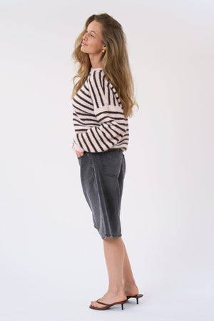 Sienna Striped Knit - Pink/Chocolate