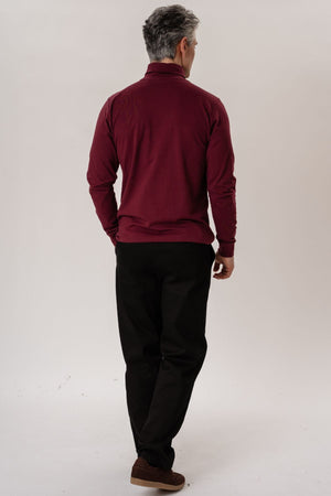Roll Collar Sweater - Bourgondië Red