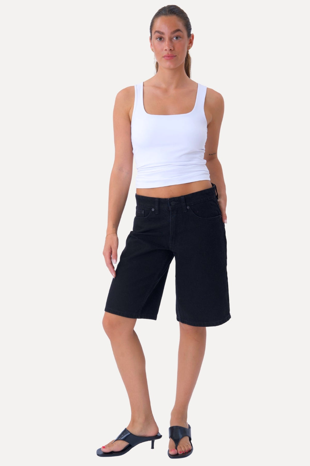 Denim Shorts - Zwart