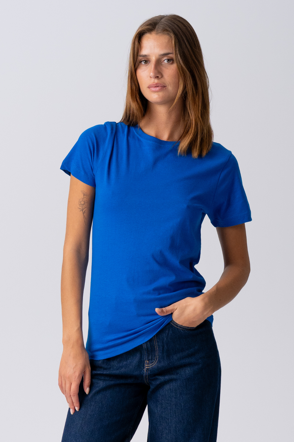 Basic Licht T -shirt - Blauw