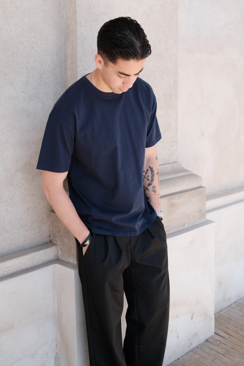 Boxy T-shirt - Marineblauw