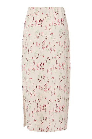 Flora enkelrok met hoge taille - bloemblaadjesroze