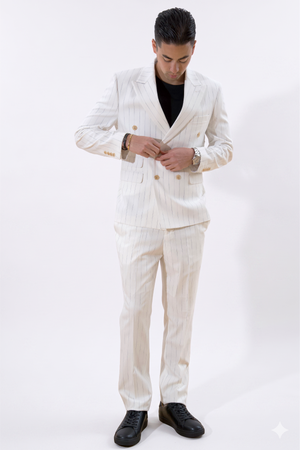 Klassieke blazer - witte krijtstreep