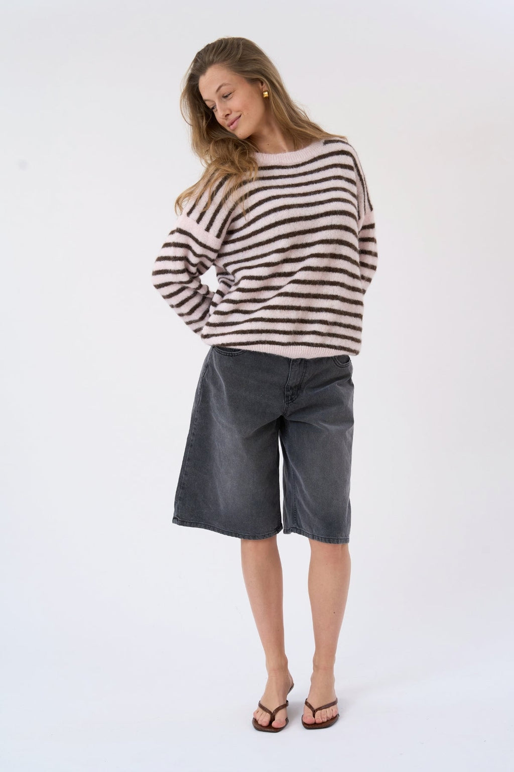 Sienna Gestreept Breisel - Roze/Chocolade