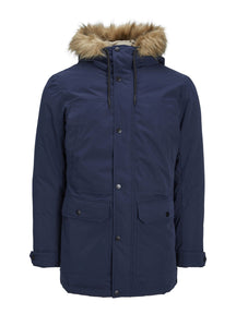 Classic Long Parka Jacket - Navy