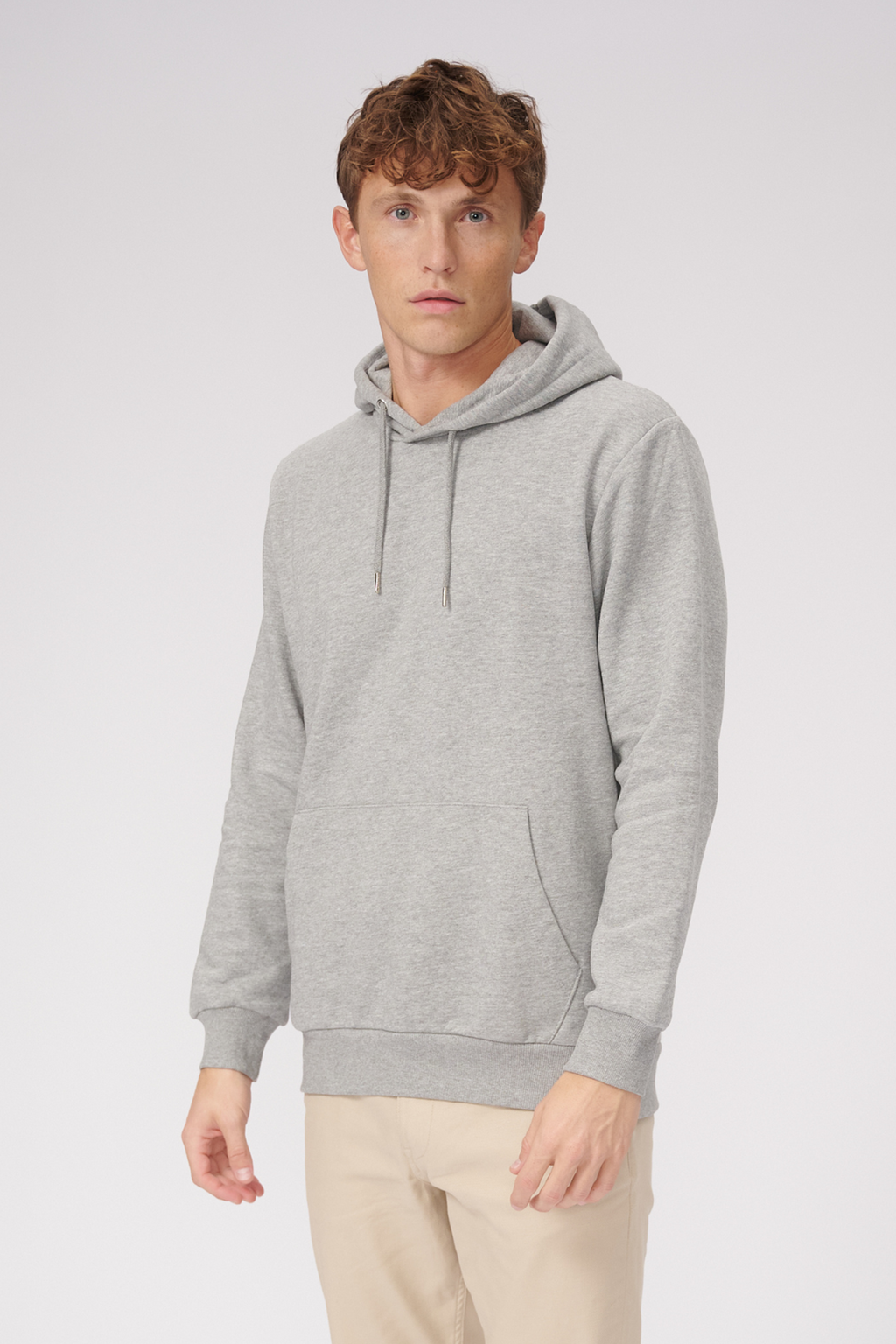 Basic Hoodie Sweat - Light Gray Melange