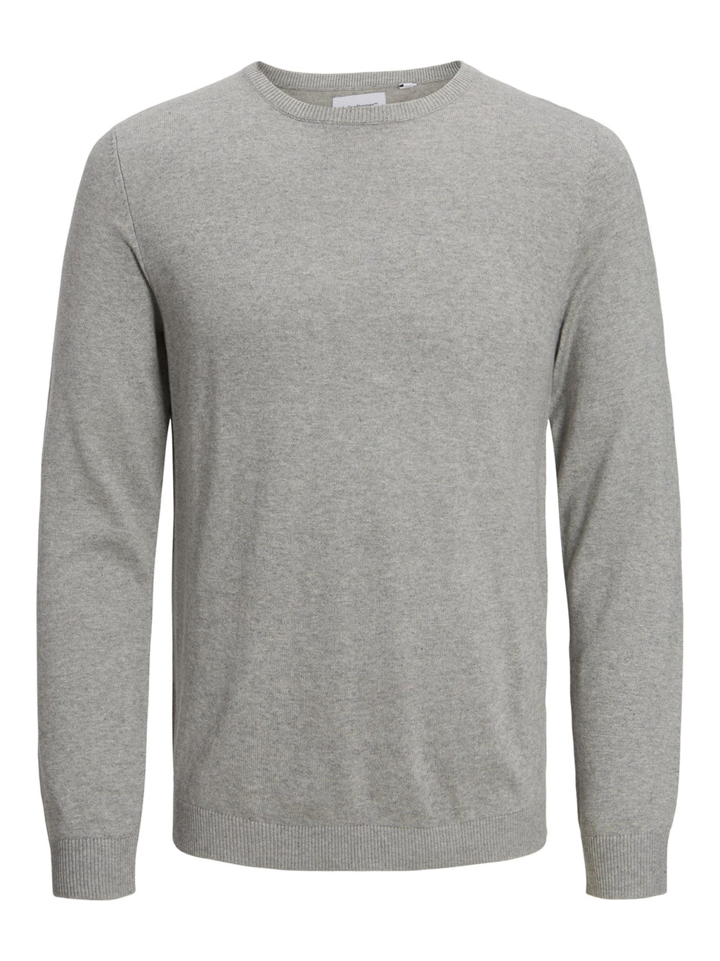 Basic Gebreide Crewneck - Light Gray Melange