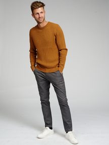 Cable Knit Crewneck - Light Brown