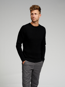 Cable Knit Crewneck - zwart