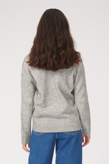 Knitted Cardigan - Light Grey Melange