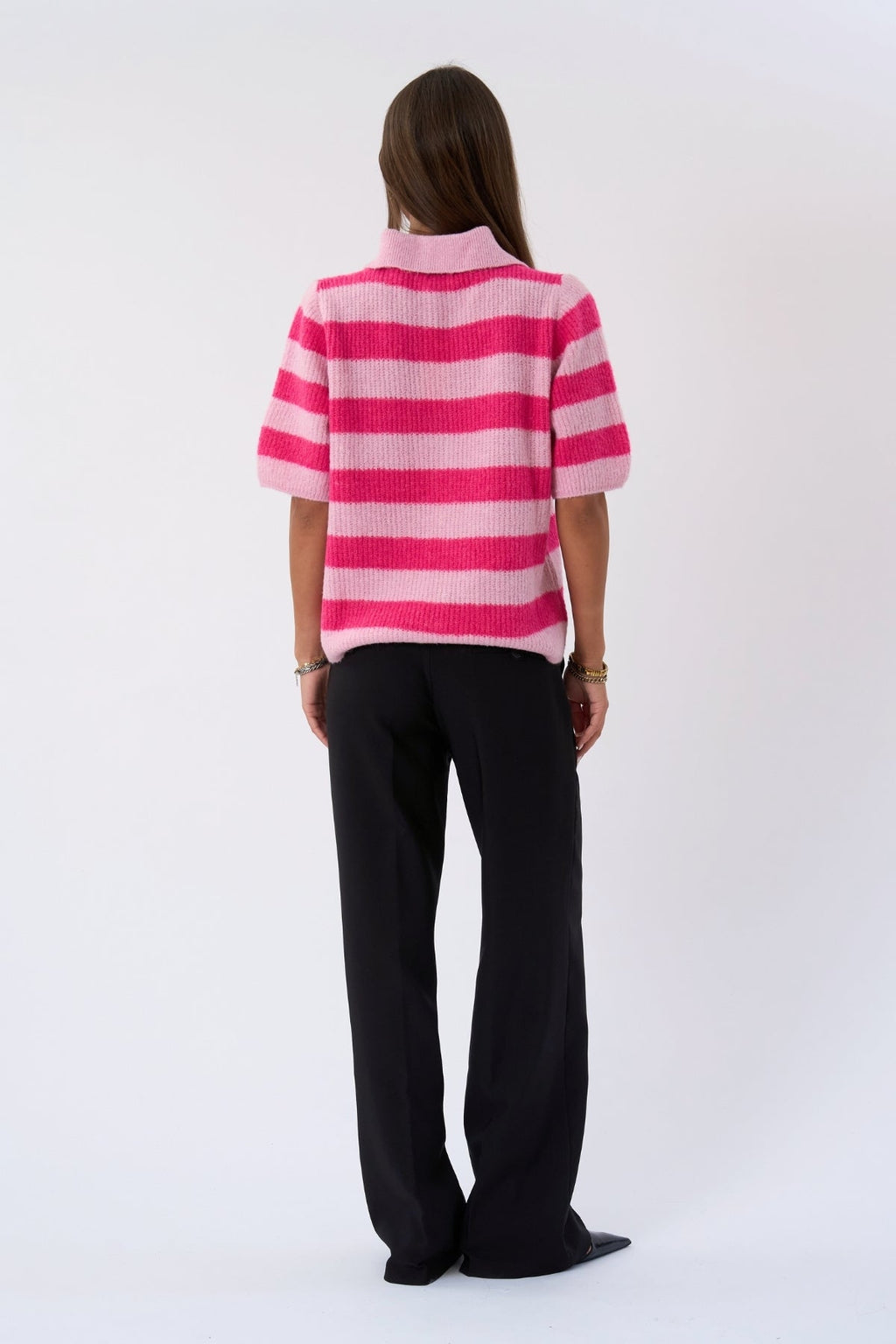 Alba Polo Gebreid - Roze/Fuxia