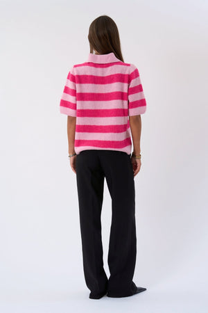 Alba Polo Gebreid - Roze/Fuxia