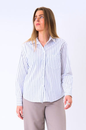 Thalia Striped Shirt - White
