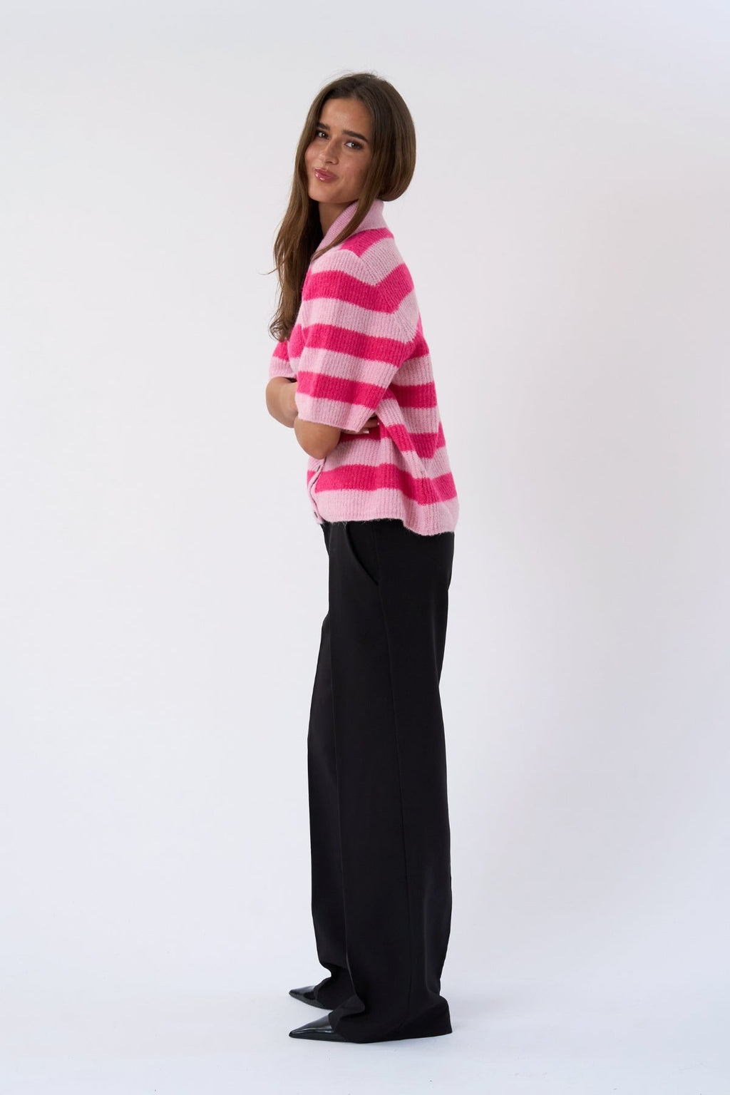 Alba Polo Gebreid - Roze/Fuxia