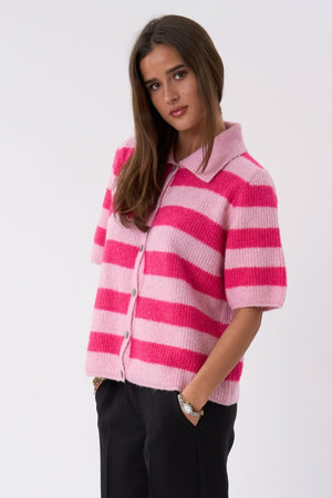 Alba Polo Gebreid - Roze/Fuxia