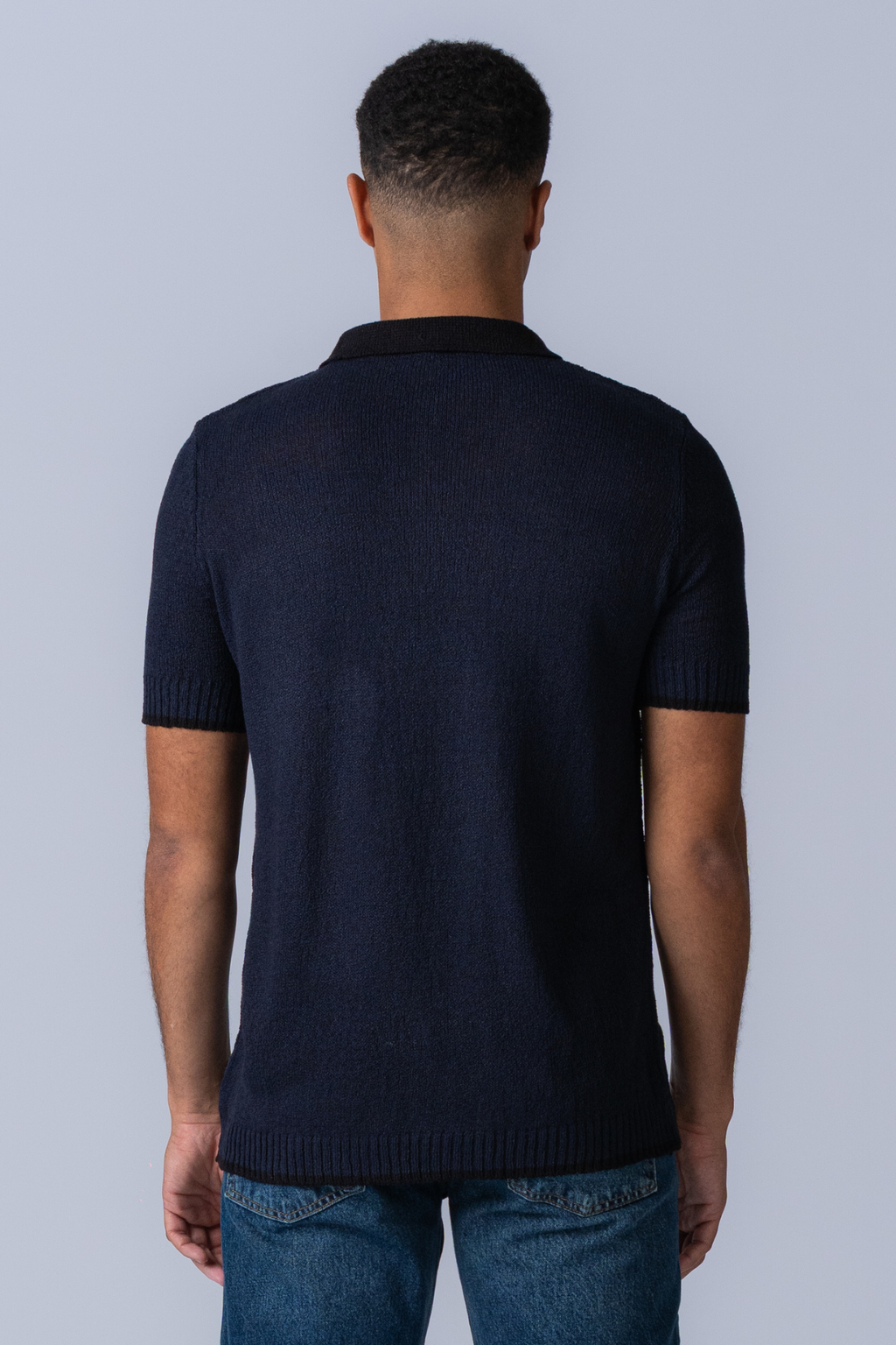 Knitted Polo - Navy