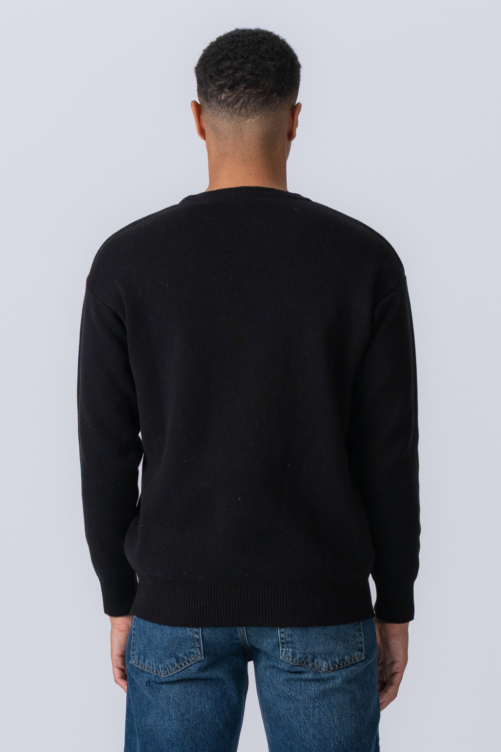 Crewneck Knit Sweater - zwart