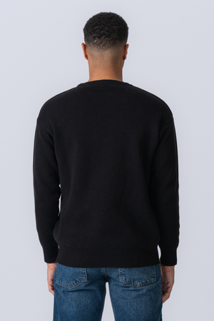 Crewneck Knit Sweater - zwart
