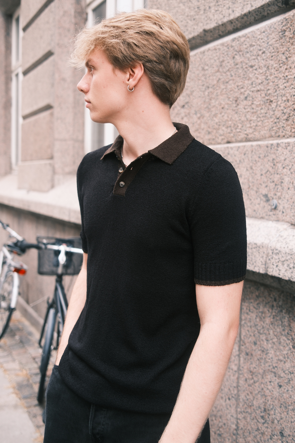 Knitted Polo - Black