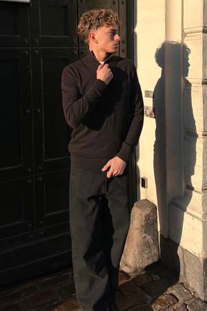 Pullover Half Rits - Zwart