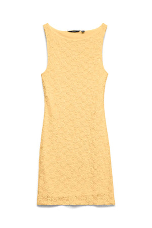 Dolly korte jurk met boothals - Golden Haze